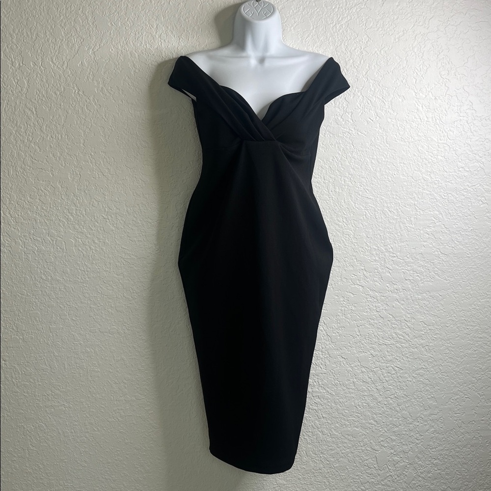NWT Miyake Archive Off Shoulder Black Crepe Dress size S